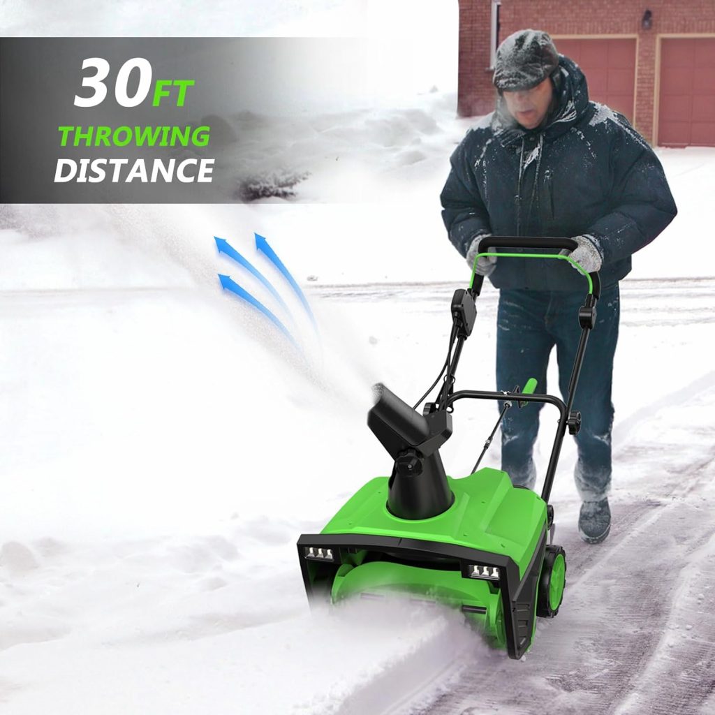 Electric Snow Blower, SWIPESMITH 15-Amp 20-Inch Electric Snow Blaster, 30ft Maximum Throw Distance, 3000 Rotating Speed Corded Snow Thrower with Dual LED Lights and 180°Adjustable Chute for Driveways Electric Snow Blower, SWIPESMITH 15-Amp 20-Inch Electric Snow Blaster, 30ft Maximum Throw Distance, 3000 Rotating Speed Corded Snow Thrower with Dual LED Lights and 180°Adjustable Chute for Driveways