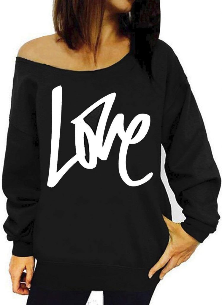 Roshop Womens Sexy Off Shoulder Pullover Long Sleeve Ugly Christmas Sweaters